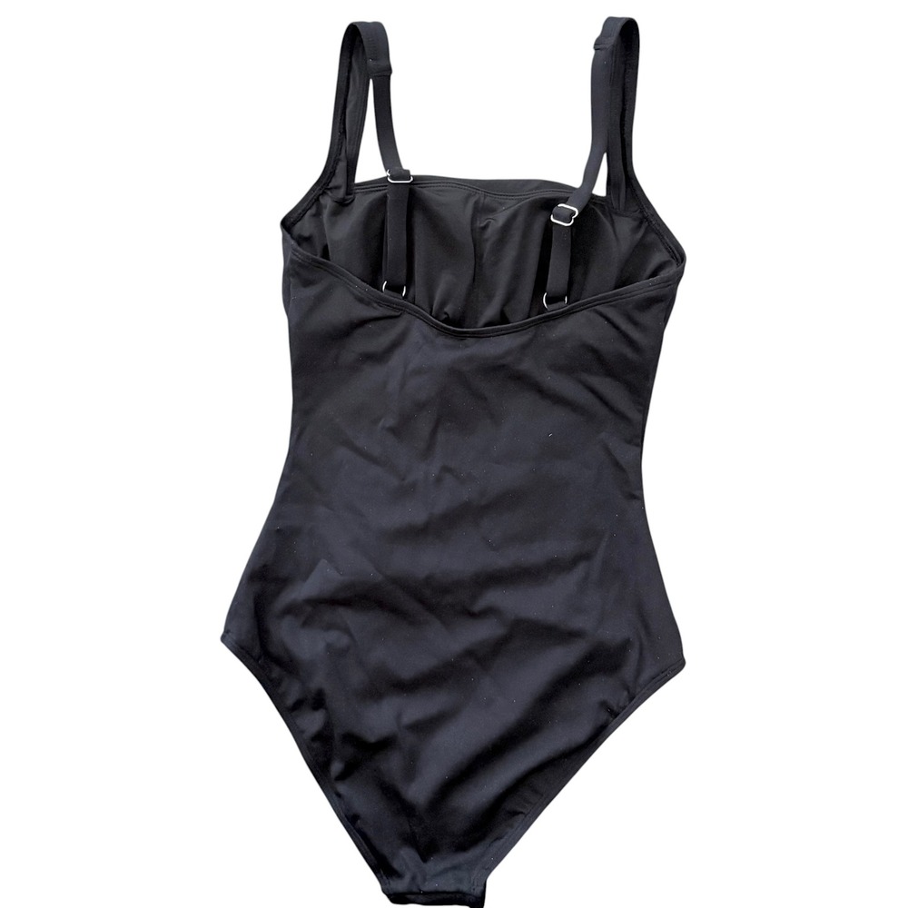 Cupshe One Piece Swimsuit Women Small Black New Slim & Sculpt Ruched Square Neck - Picture 5 of 13
